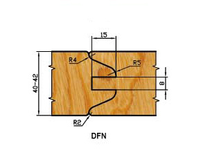 DFN(LWW) - Комплект фрез для дверной обвязки d=32, 5 фрез